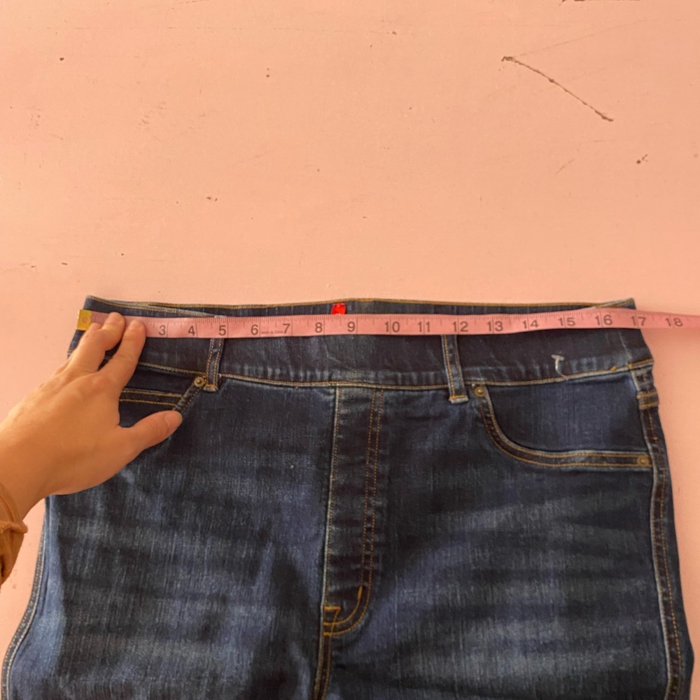 Spanx XL Tall Flare Jeans Slimming Flared Denim Medium Wash Mid High Rise - Picture 9 of 12